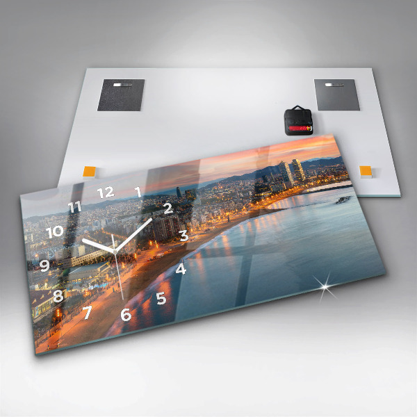 Reloj de cristal horizontal Playa de Barcelona