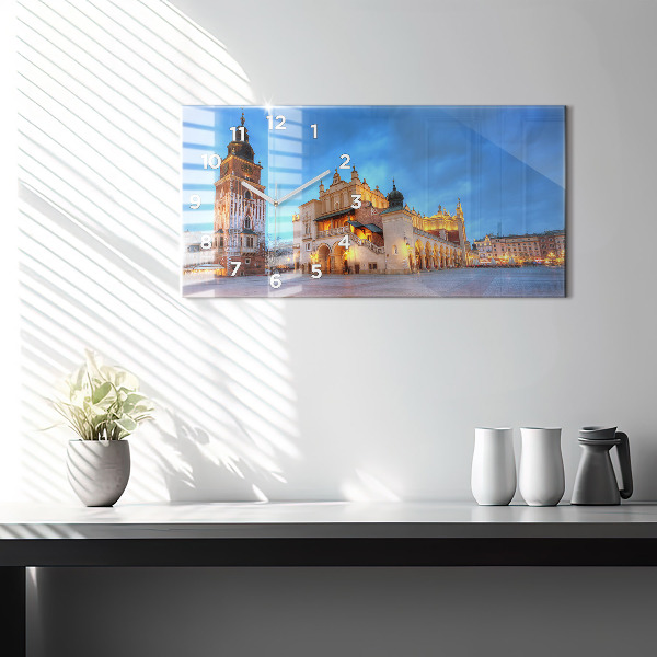 Reloj de cristal horizontal Plaza del Mercado Principal en Cracovia