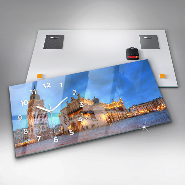 Reloj de cristal horizontal Plaza del Mercado Principal en Cracovia