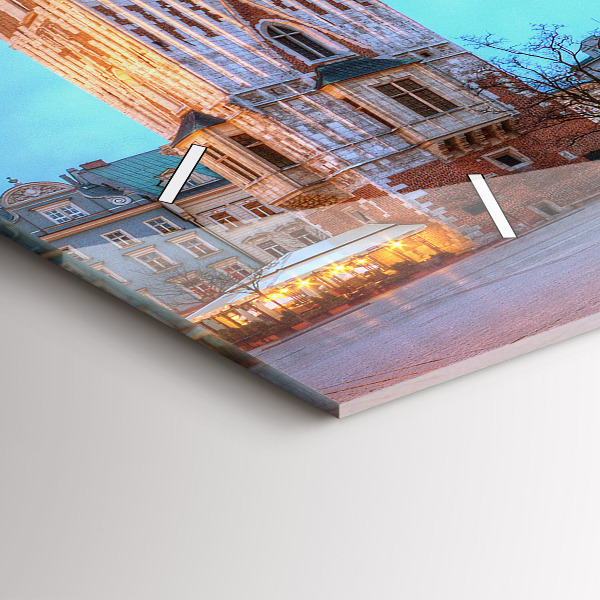 Reloj de cristal horizontal Plaza del Mercado Principal en Cracovia