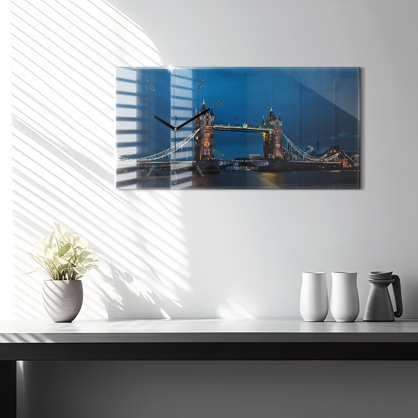 Reloj de cristal horizontal Tower Bridge Londres de noche