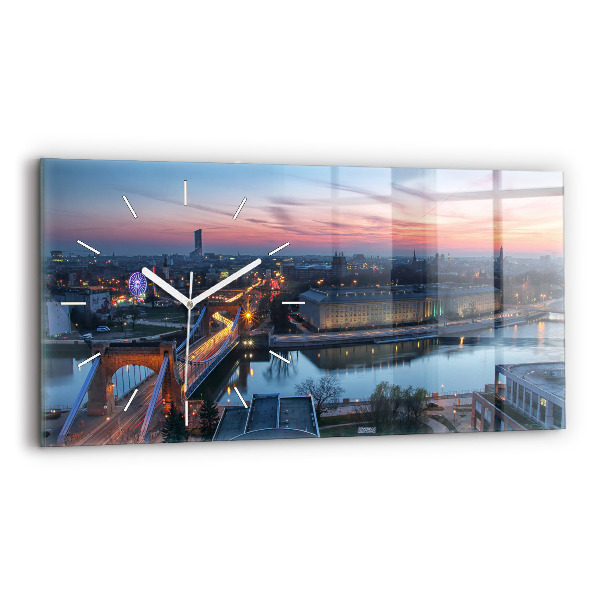 Reloj horizontal Wrocław desde un dron