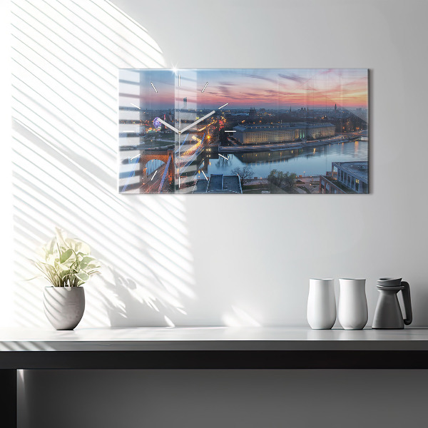 Reloj horizontal Wrocław desde un dron