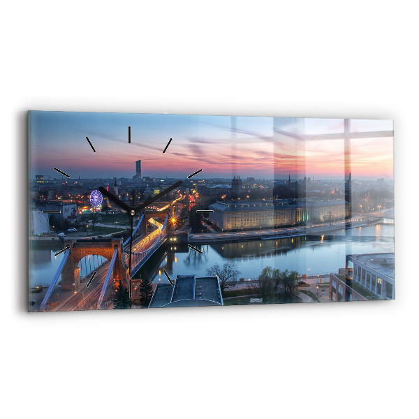 Reloj horizontal Wrocław desde un dron