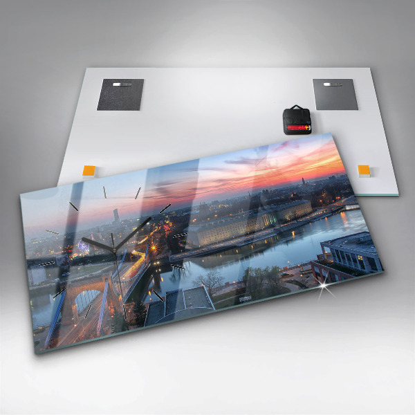 Reloj horizontal Wrocław desde un dron