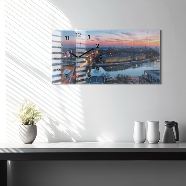 Reloj horizontal Wrocław desde un dron