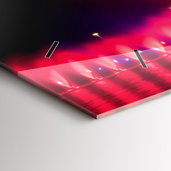 Reloj de cristal horizontal Fuente de Wrocław por la noche