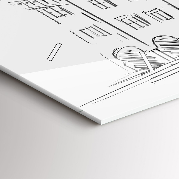 Reloj de cristal horizontal Boceto de la ciudad vieja de Poznan