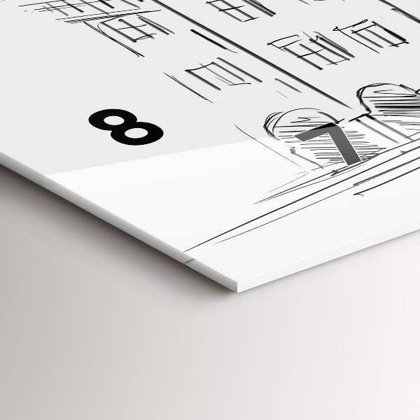 Reloj de cristal horizontal Boceto de la ciudad vieja de Poznan