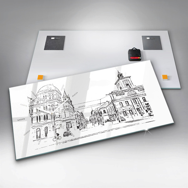 Reloj horizontal Ilustración de la ciudad de Poznan