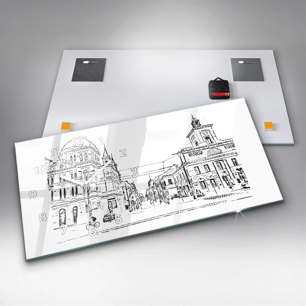 Reloj horizontal Ilustración de la ciudad de Poznan