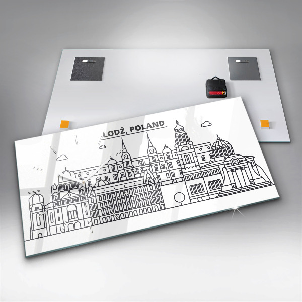 Reloj horizontal Łódź arquitectura panorama