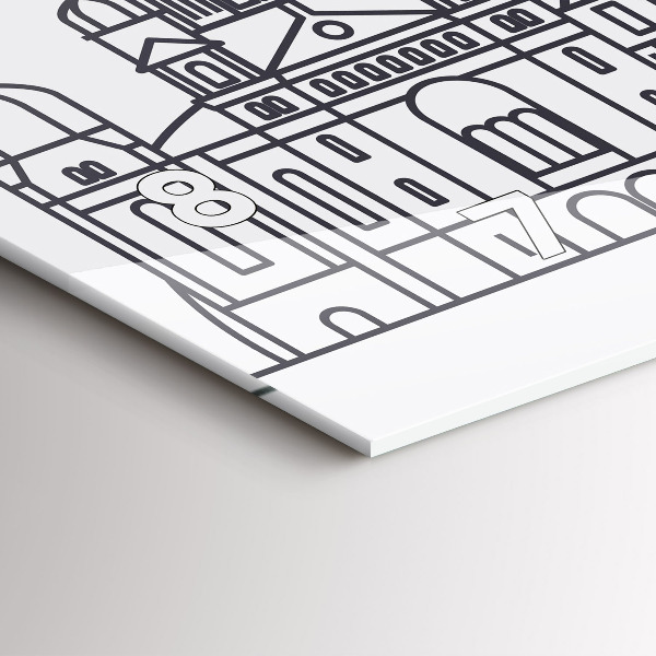 Reloj horizontal Łódź arquitectura panorama