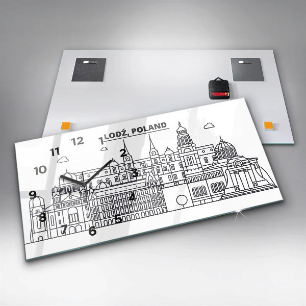 Reloj horizontal Łódź arquitectura panorama