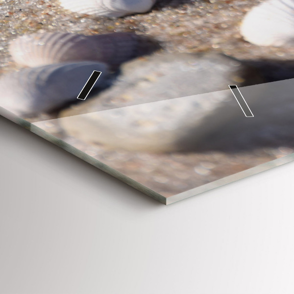 Reloj de cristal horizontal Conchas en la playa