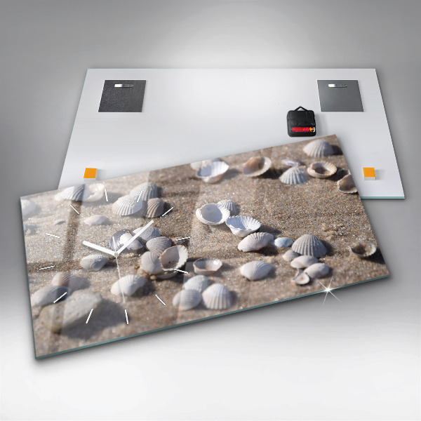 Reloj de cristal horizontal Conchas en la playa