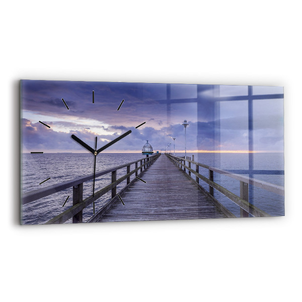 Reloj de cristal horizontal Muelle en el mar Báltico