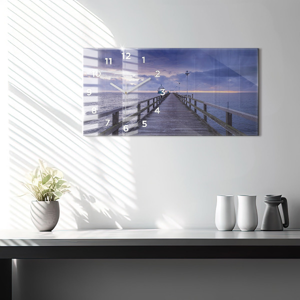 Reloj de cristal horizontal Muelle en el mar Báltico