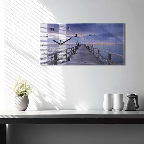 Reloj de cristal horizontal Muelle en el mar Báltico