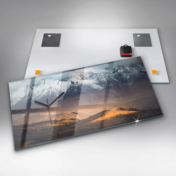 Reloj de cristal horizontal Panorama invernal de los Tatras