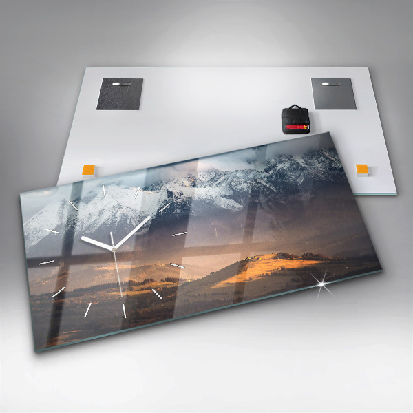 Reloj de cristal horizontal Panorama invernal de los Tatras