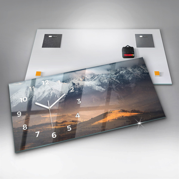 Reloj de cristal horizontal Panorama invernal de los Tatras