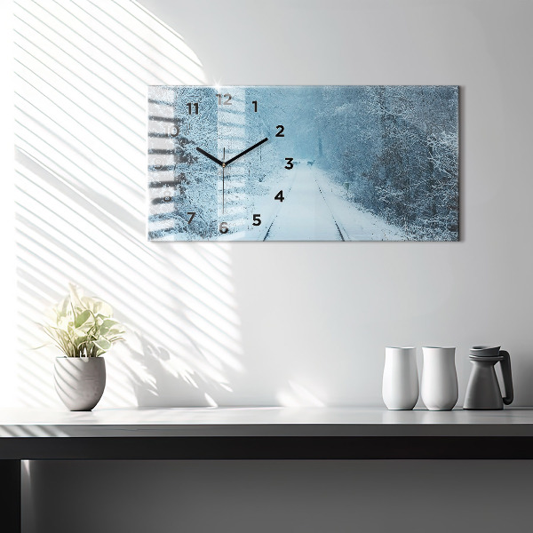 Reloj de cristal horizontal Ciervos en las vías