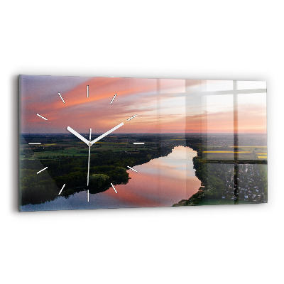 Reloj horizontal Lago a vista de pájaro