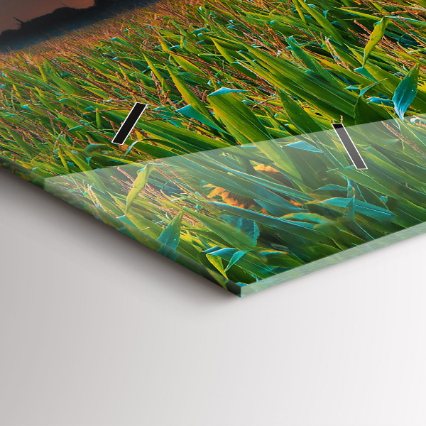 Reloj de cristal horizontal Girasoles en un prado