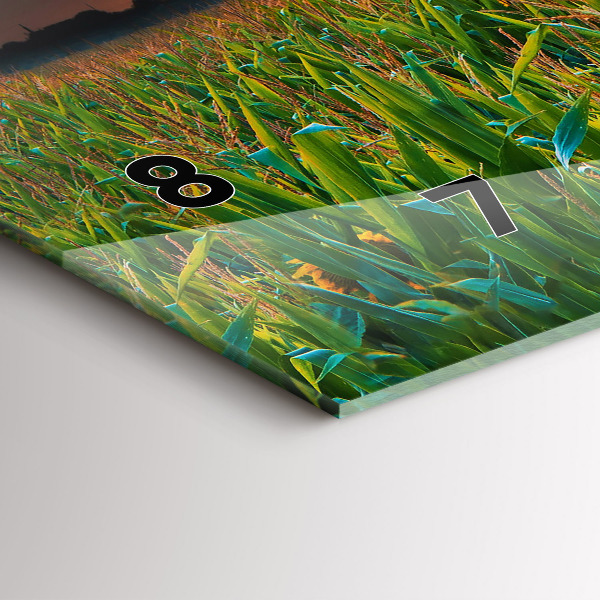 Reloj de cristal horizontal Girasoles en un prado