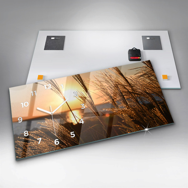 Reloj horizontal Trigo en la hora dorada