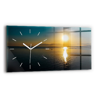 Reloj de cristal horizontal Paisaje al amanecer