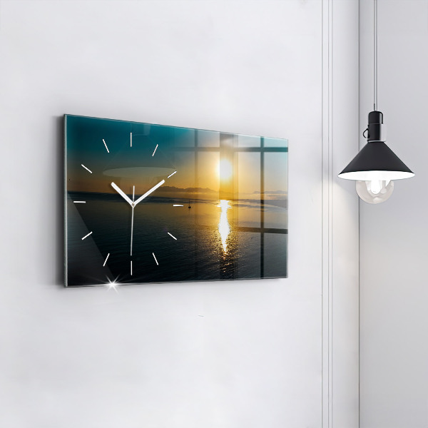 Reloj de cristal horizontal Paisaje al amanecer