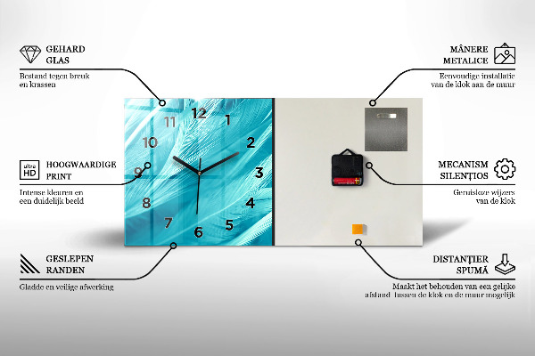 Reloj de cristal horizontal Paisaje al amanecer