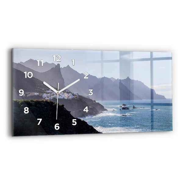 Reloj de cristal horizontal Montañas junto al océano