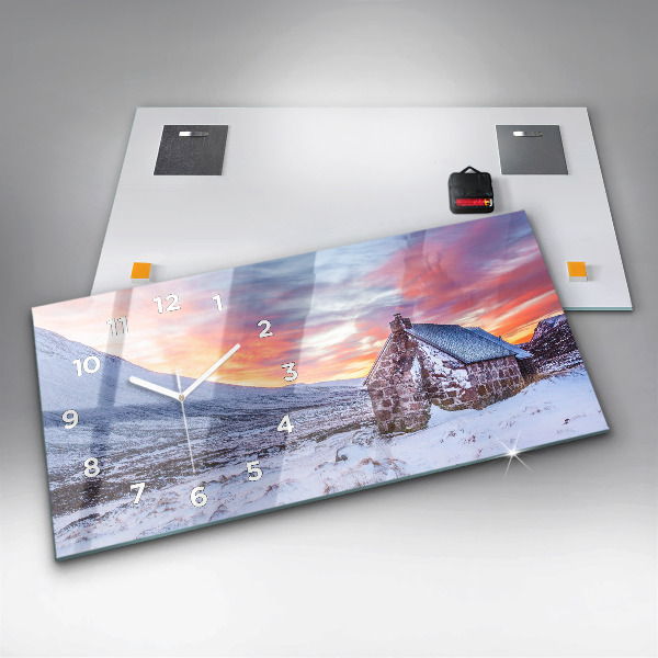 Reloj horizontal Cabaña en las montañas