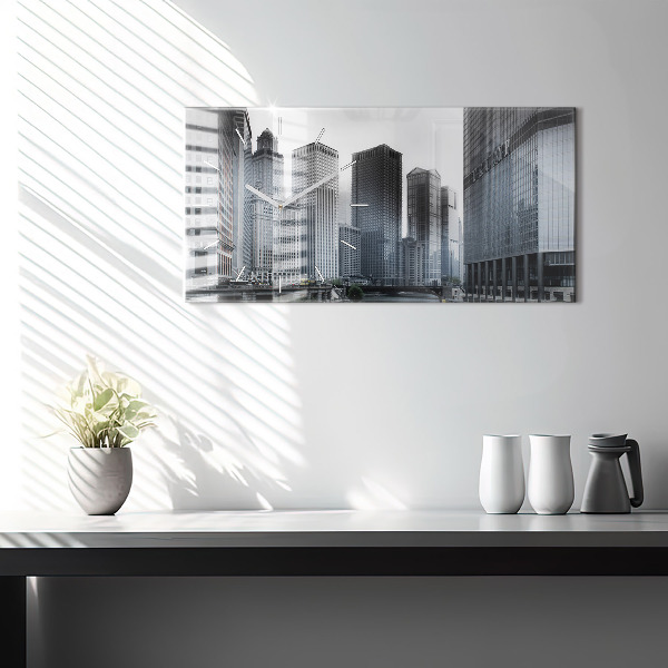 Reloj de cristal horizontal Barco con vista panorámica de la ciudad