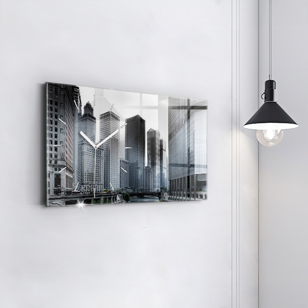 Reloj de cristal horizontal Barco con vista panorámica de la ciudad