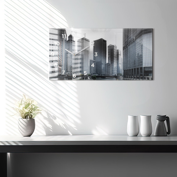 Reloj de cristal horizontal Barco con vista panorámica de la ciudad