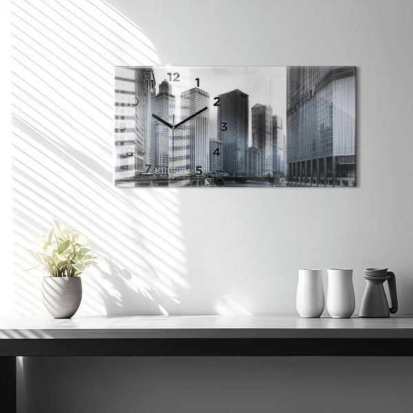 Reloj de cristal horizontal Barco con vista panorámica de la ciudad