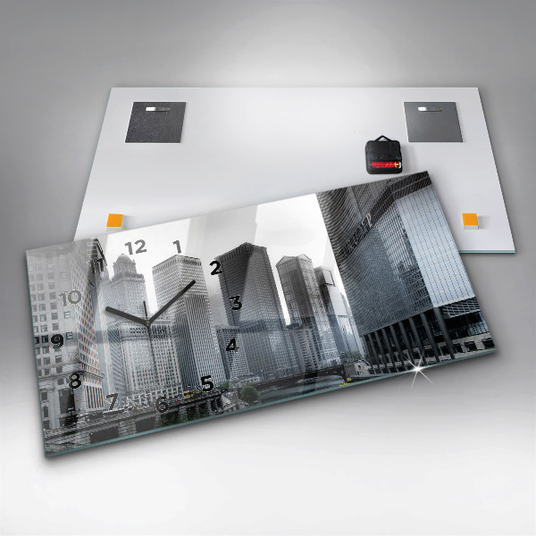 Reloj de cristal horizontal Barco con vista panorámica de la ciudad