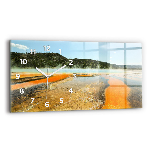 Reloj de cristal horizontal Lago con montañas