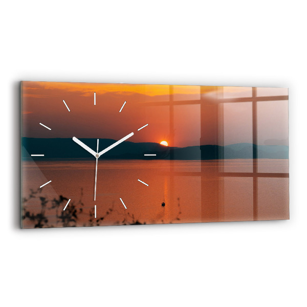 Reloj horizontal Lago Balaton al atardecer