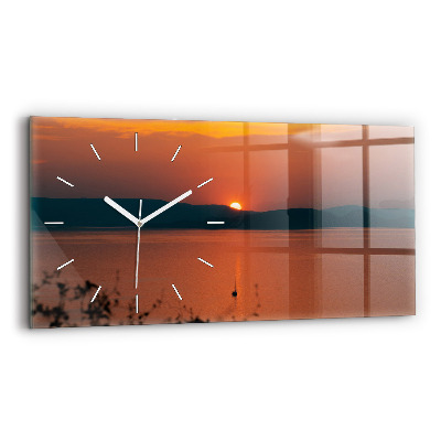 Reloj horizontal Lago Balaton al atardecer
