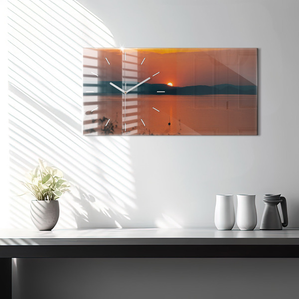 Reloj horizontal Lago Balaton al atardecer