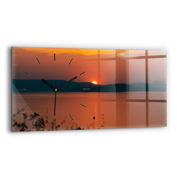 Reloj horizontal Lago Balaton al atardecer