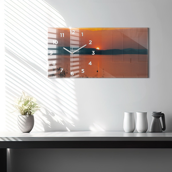 Reloj horizontal Lago Balaton al atardecer