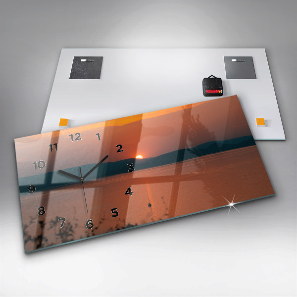 Reloj horizontal Lago Balaton al atardecer