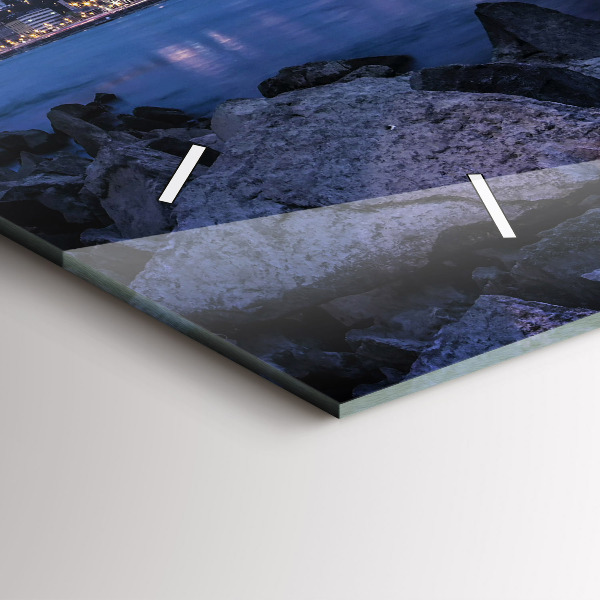 Reloj de cristal horizontal Costa rocosa bajo el puente