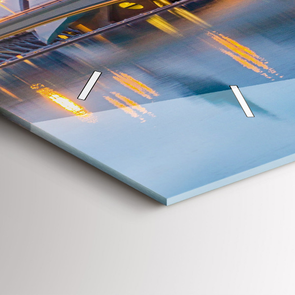 Reloj de cristal horizontal Atardecer en la ciudad